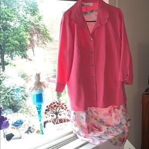 Peach skirt set flowers